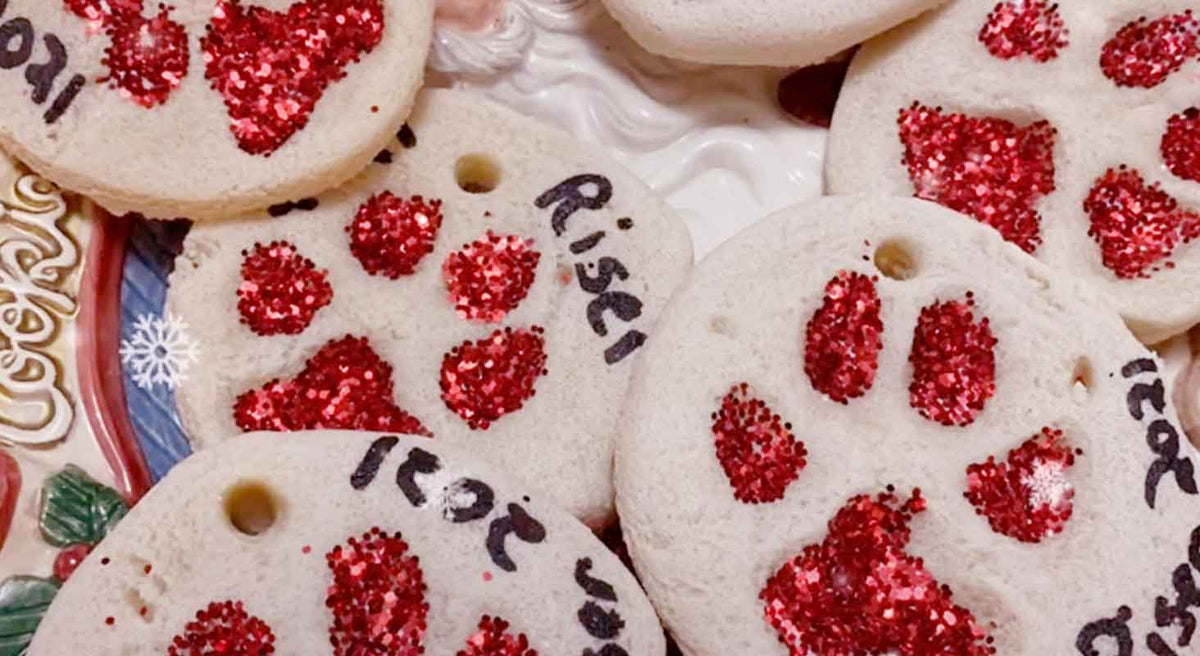 DIY paw print ornaments