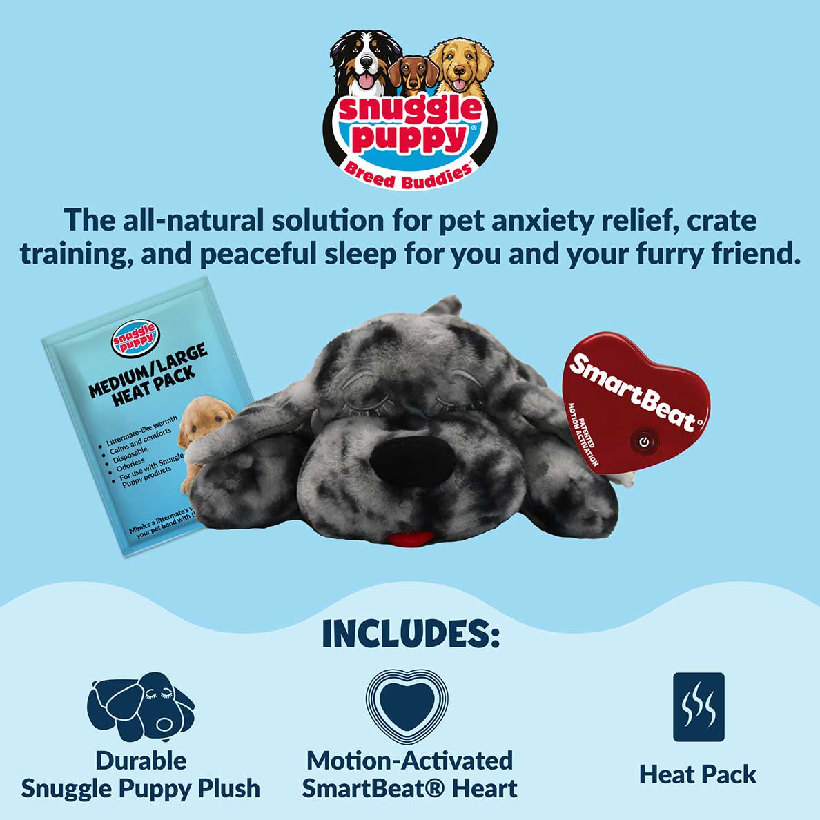 Snuggle Puppy® Blue Merle - Heartbeat Toy for Aussies