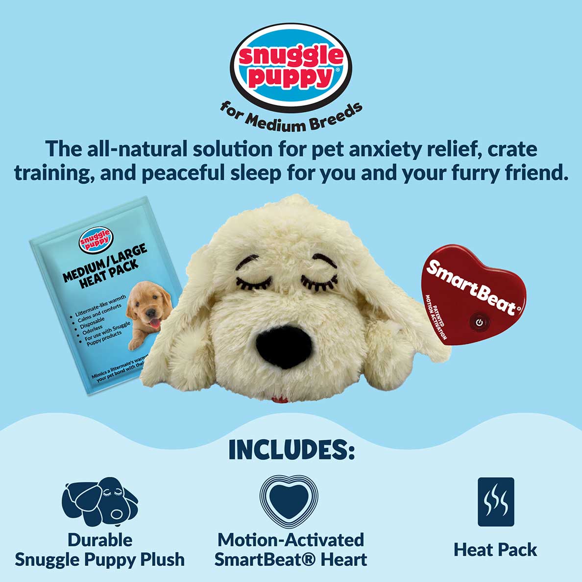 Snuggle Puppy® Cream - Golden Heartbeat Puppy Toy