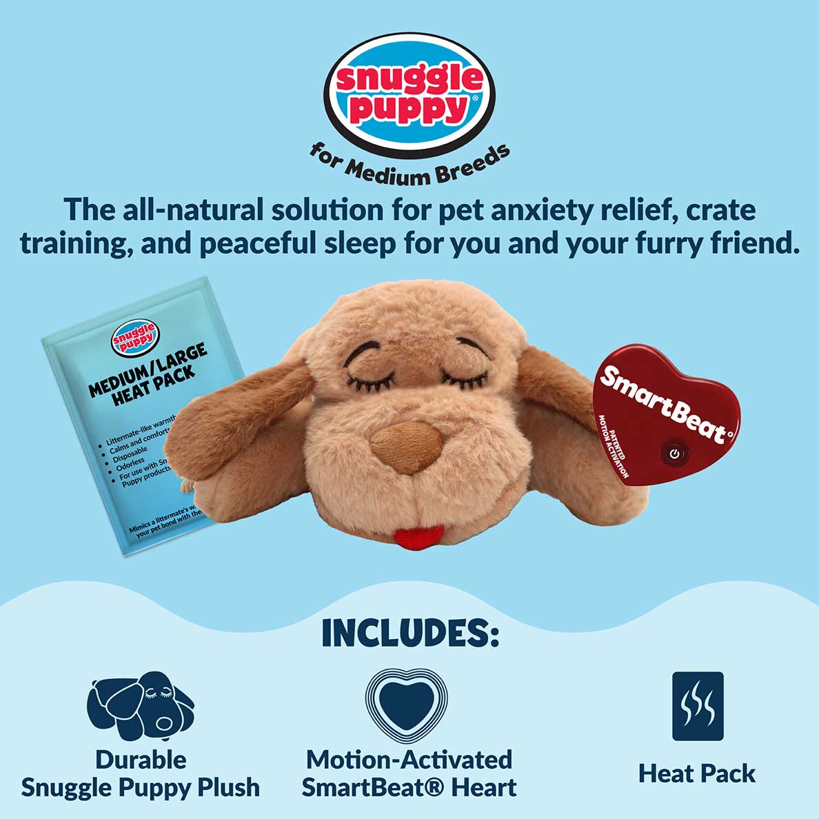 Snuggle Puppy® Biscuit - The Original Heartbeat Dog Toy