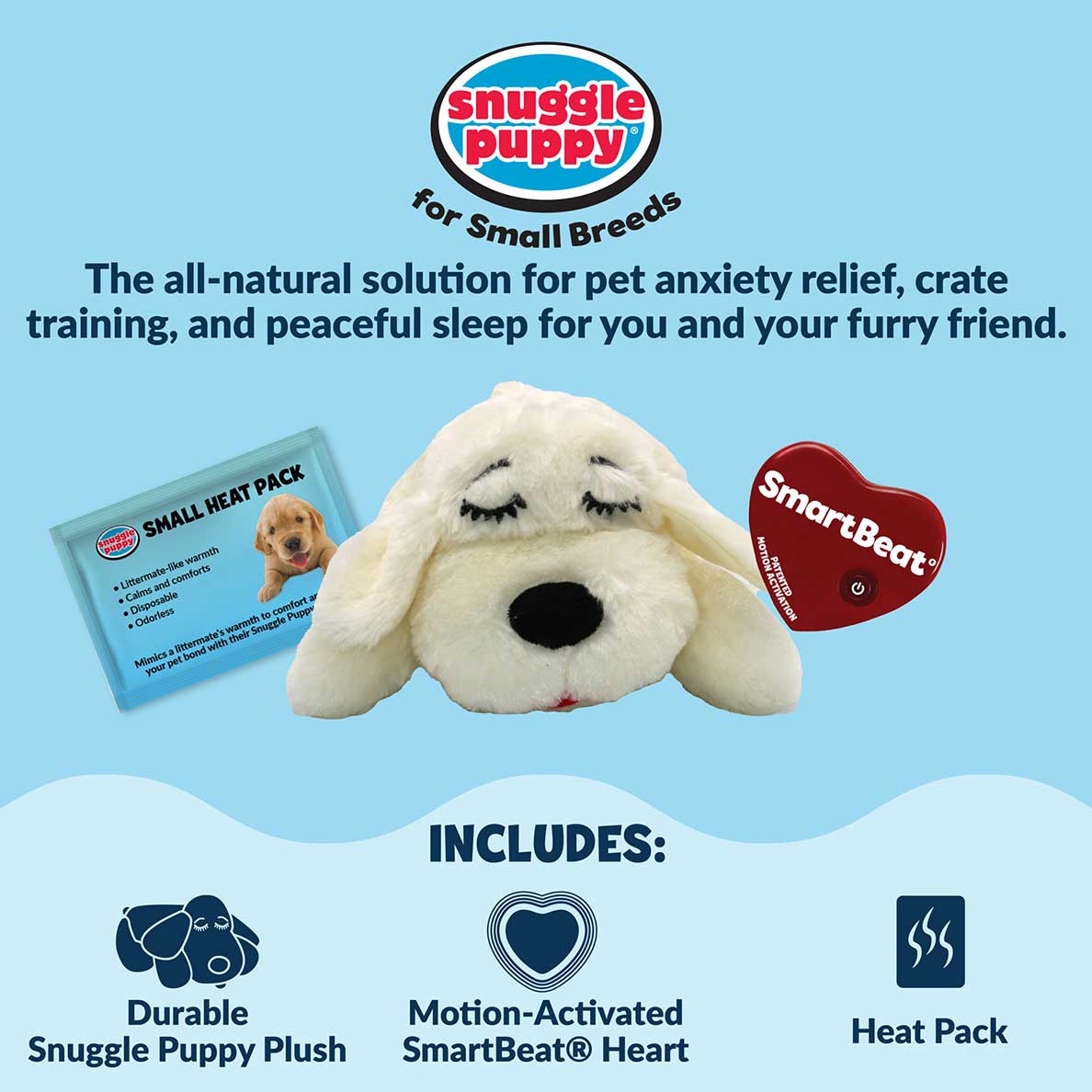 Snuggle Puppy® Small Cream - Puppy Heartbeat Stuffed Toy