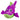 Purple and green grouper fish plush dog toy