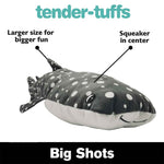 Extra large whale shark Tender-Tuffs dog toy with squeaker in center