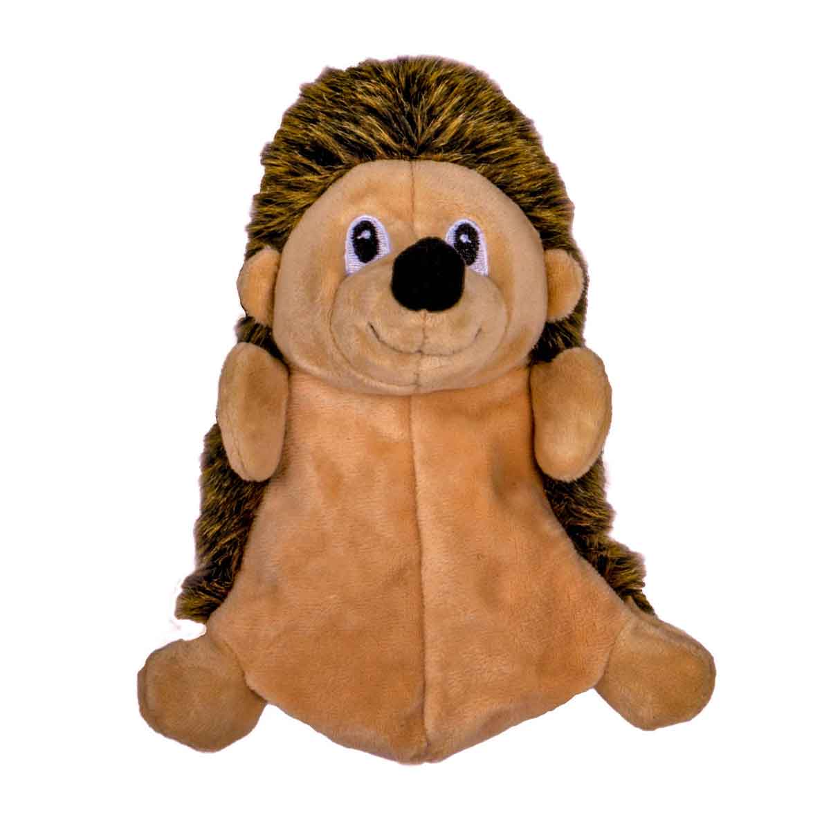 Brown hedgehog crinkle fabric durable dog toy